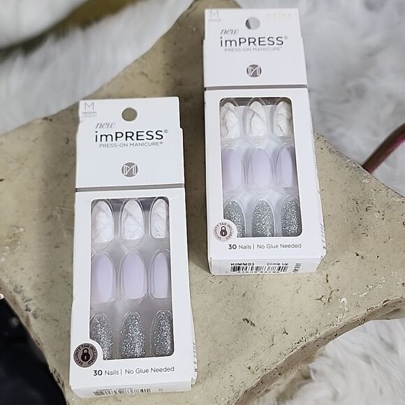 2 Sets imPress Press~on Manicure 30 nails no glue needed Medium Length - Picture 1 of 3